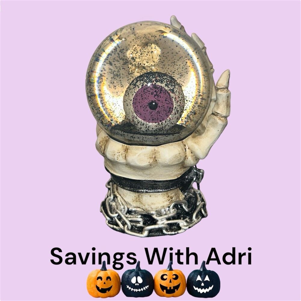 Halloween Decor Skeleton Hand and Eyeball Globe
